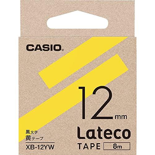 Casio LabelWriter Latico Refill Tape Yellow with Black Text 12mm XB-12YW