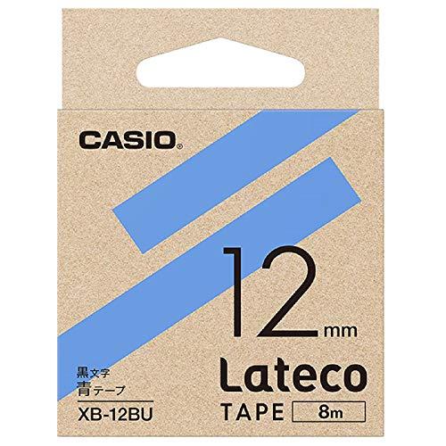 Casio LabelWriter Latico Refill Tape Blue with Black Text 12mm XB-12BU