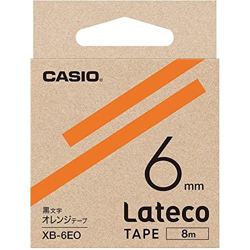 Casio LabelWriter Latico Refill Tape Orange with Black Text 6mm XB-6EO