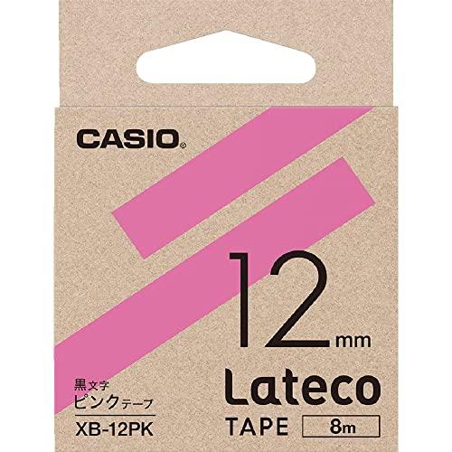 Casio LabelWriter Latico Refill Tape Pink with Black Text 12mm XB-12PK