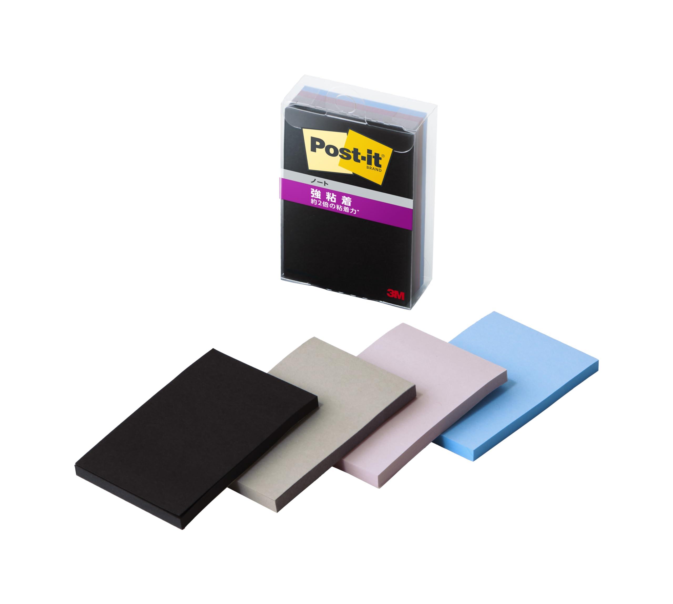 Post-it Notes Strong Adhesive Multi-Color 9 75×50mm 45 sheets 3 colors Black 35 sheets 1 pad each Clear Case 656SS-MC-9