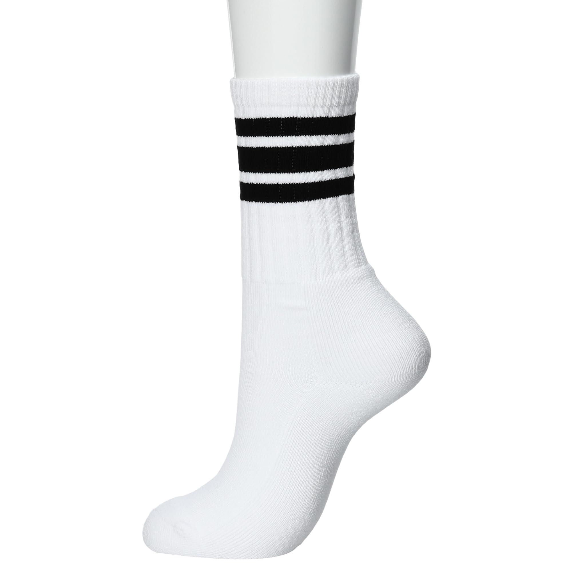 [LifeMax] Unisex Socks (Polygiene® treated to prevent sweat odor) MA9704 White × Black