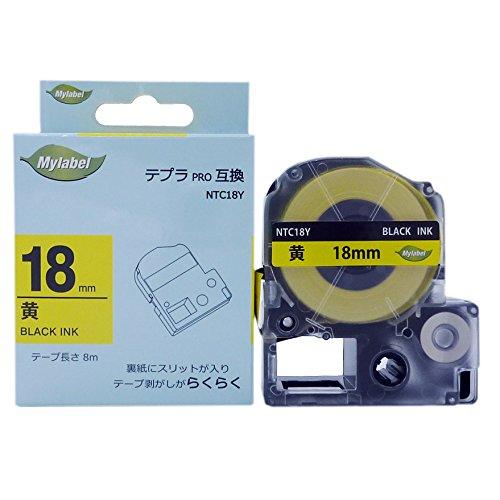 Mylabel King Jim Tape Cartridge Tepla PRO 18mm Yellow Background Black Text 8M Length [SC18Y Compatible]