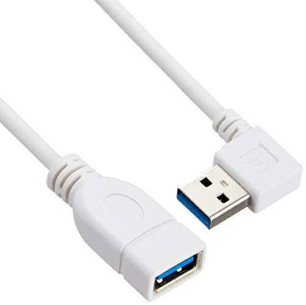 Conversion Master USB 3.0 Extension Cable 20cm [ Type A Male Connector, Right-Angle L-Shaped ] USB3A-CA20RL