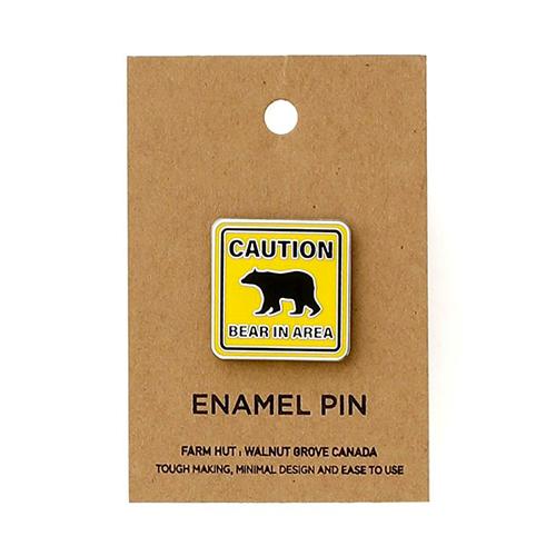 FARM HUT Enamel Pins /N (CAUTION PLATE BEAR)