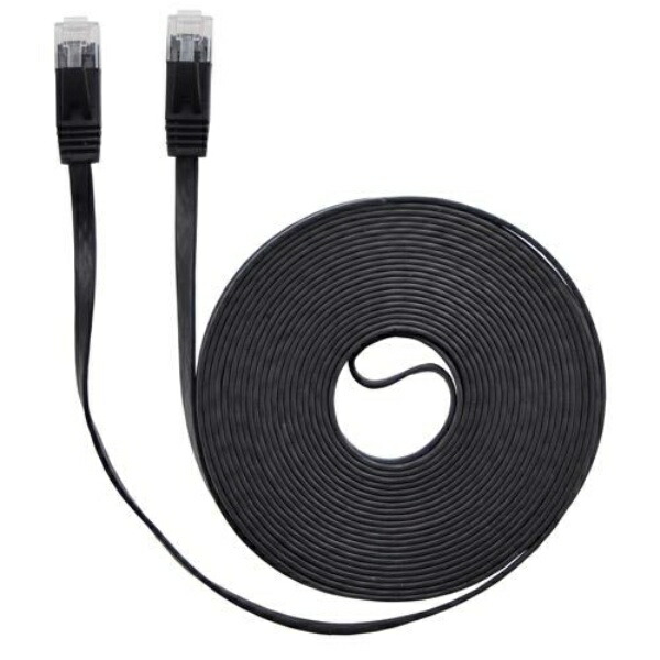 LAN Cable Flat CAT6 10m Black AS-CAPC005