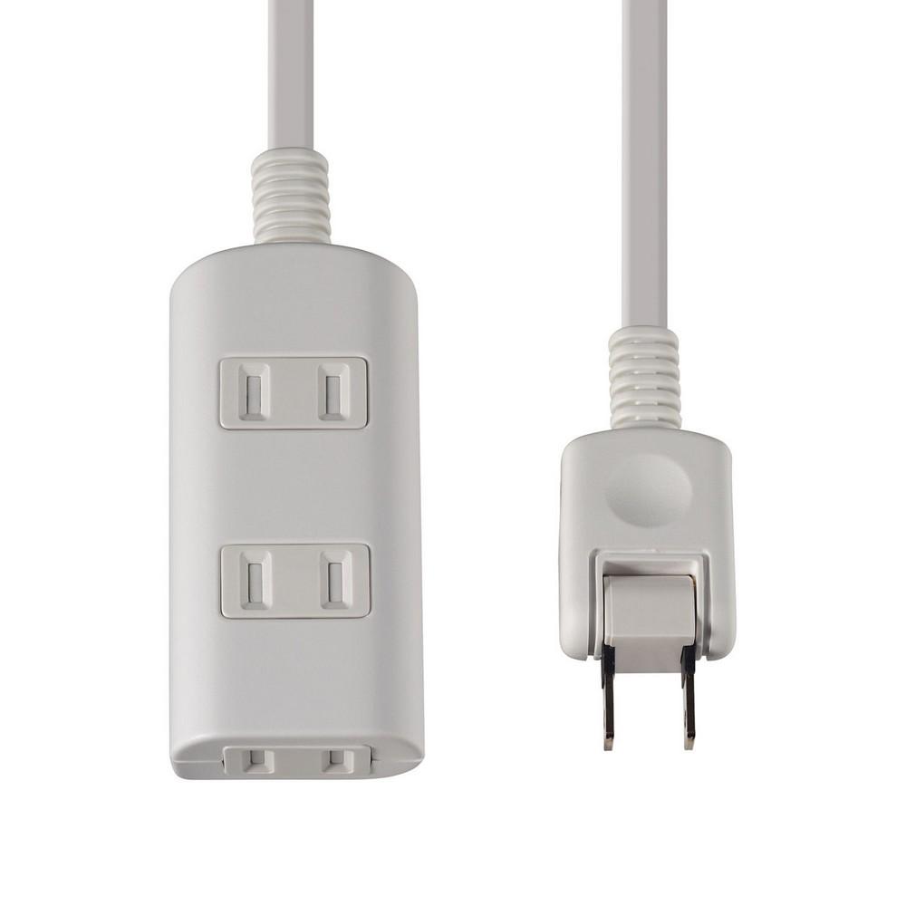 ELPA Tap-Run Power Strip with Door, Extension Cord, 125V, 1m, 3 Outlets, White WBT-N3010B(W)