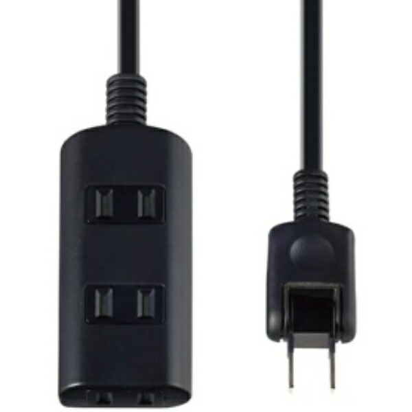 ELPA Tap-Run Power Strip with Door, Extension Cord, 125V, 1m, 3 Outlets, Black WBT-N3010B(BK)