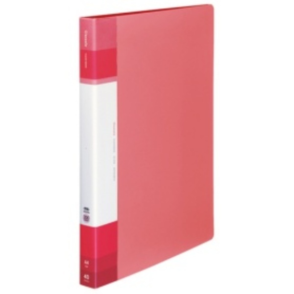 KOKUYO File Clear Book Glassel Fixed Type A4 40 Sheets Coral Pink La-GLB40P