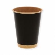 HEIKO Paper Cups, Ice/Hot Dual-Use, 12 oz, 90mm Diameter, Unbleached Black, 50 Count, 004535943