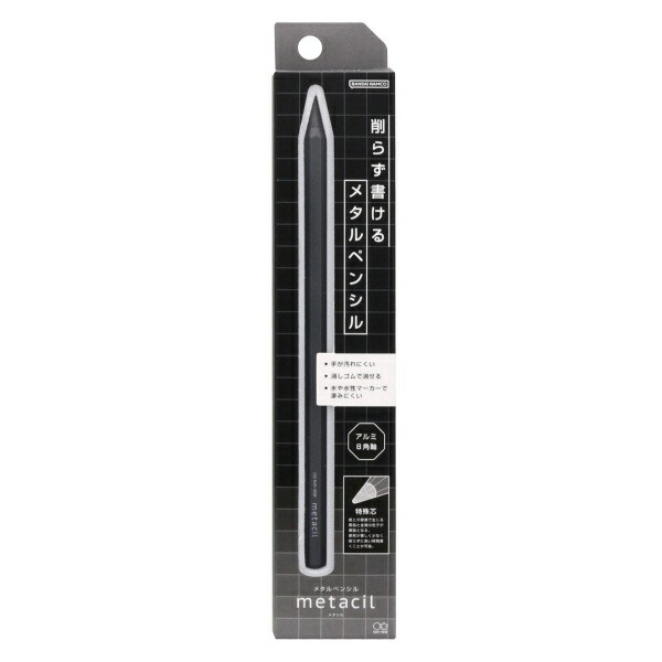 Sunstar Stationery Metal Pencil That Writes Without Sharpening Hardness Equivalent to 2H Metashil Metallic Gray S4482646