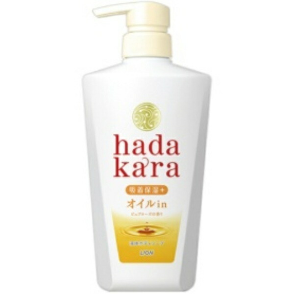 Lion Hadakara Body Soap Oil-in Type Pure Rose Scent 480ml Bottle