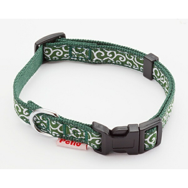 Petio Collar Dog Elegant Arabesque Pattern Collar Green Size S