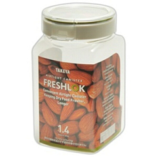 Takeya Chemical Industry Fresh Lock Square 1.4L Made in Japan Moisture-Proof One-Touch Open/Close Storage Container