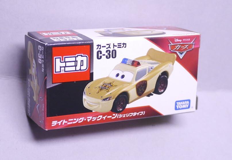 Takara Tomy Disney Cars Tomica C-30 Lightning McQueen (Sheriff Type) Mini Car Toy For ages 3 and up