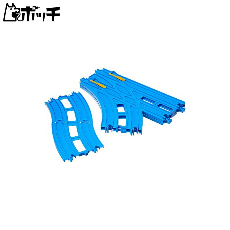 TAKARA TOMY Plarail Double-Track Turnout Rail (Includes 1 Set Each of Left and Right) R-28