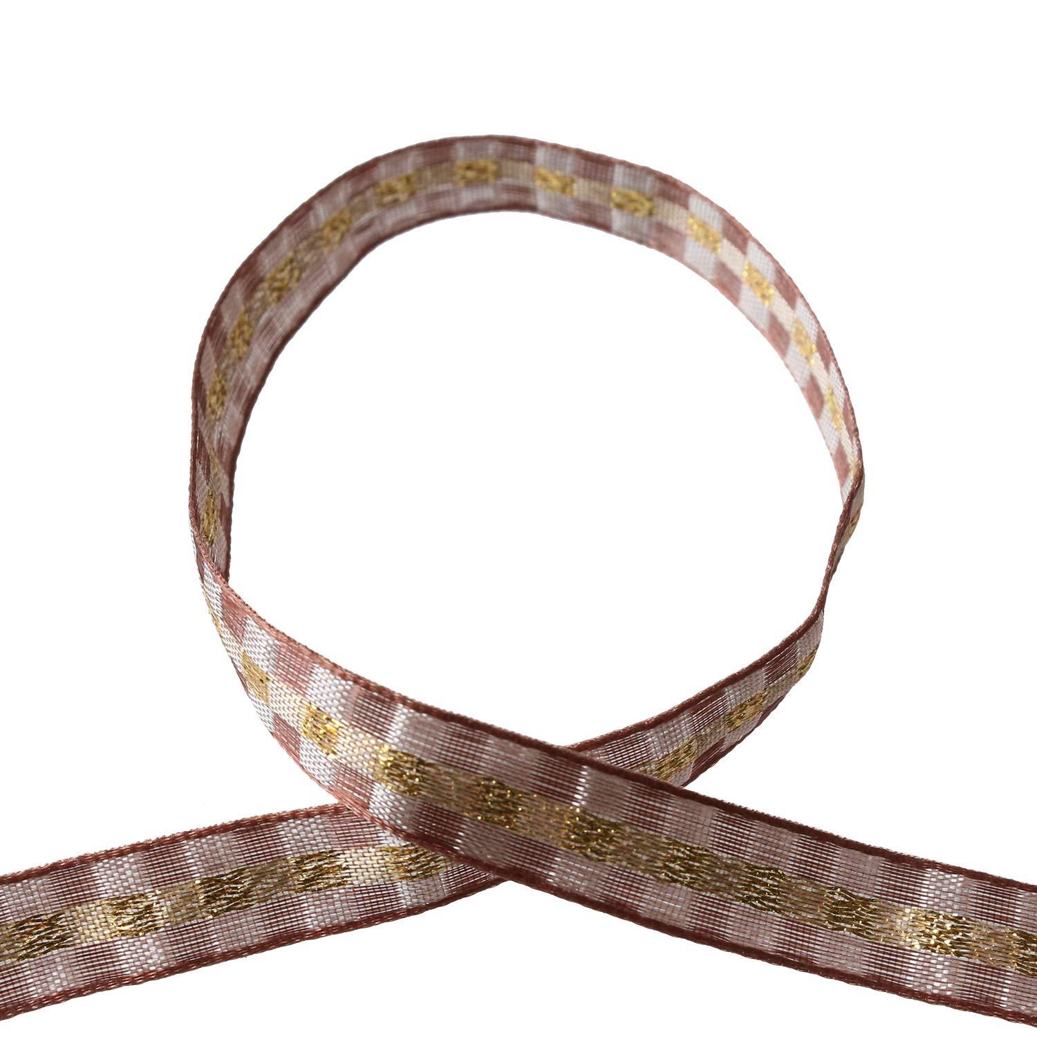 Blanc de Core Ribbon Crystal Check No.1010-42 10mm × 15m