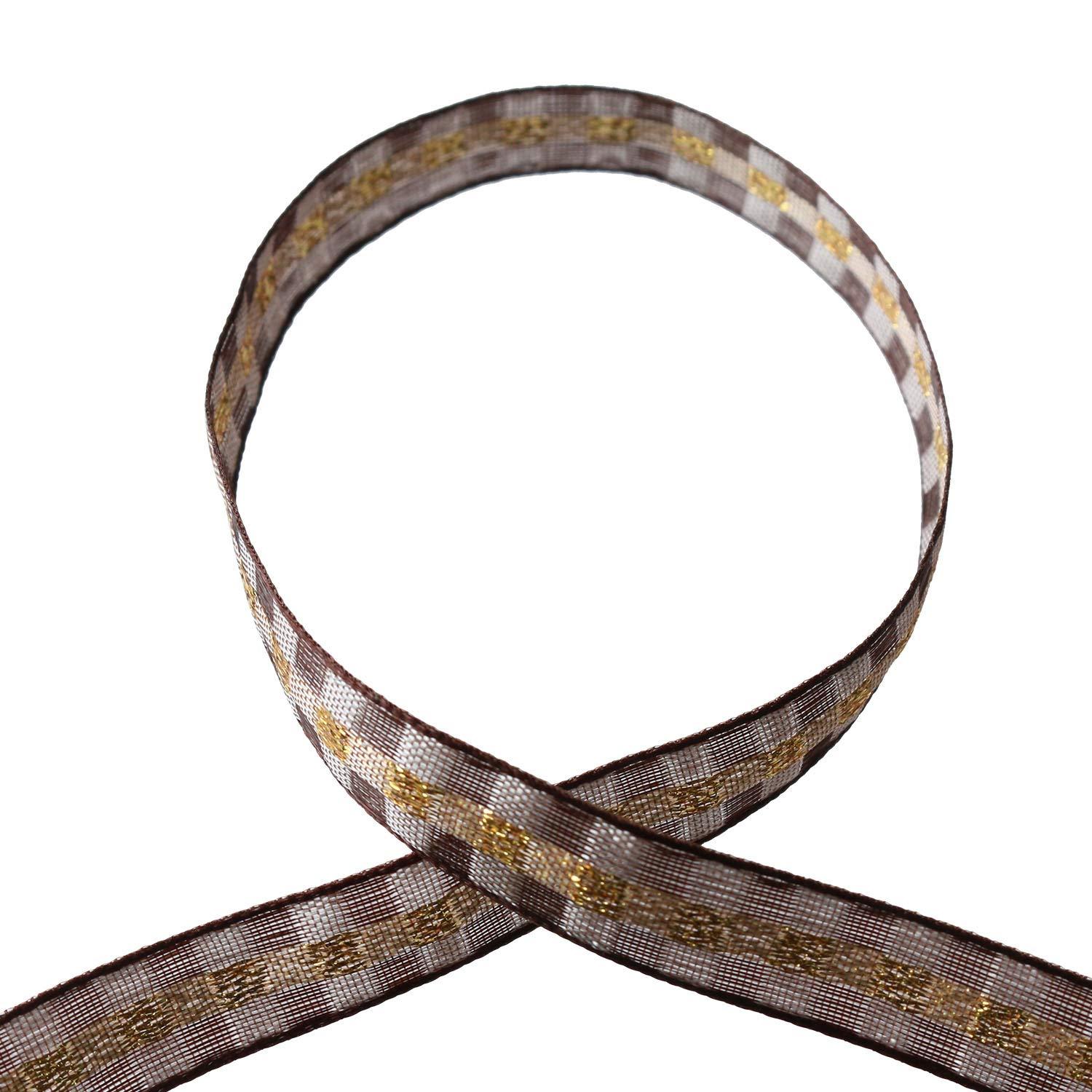 Blanc de Core Ribbon Crystal Check No.1010-45 10mm × 15m