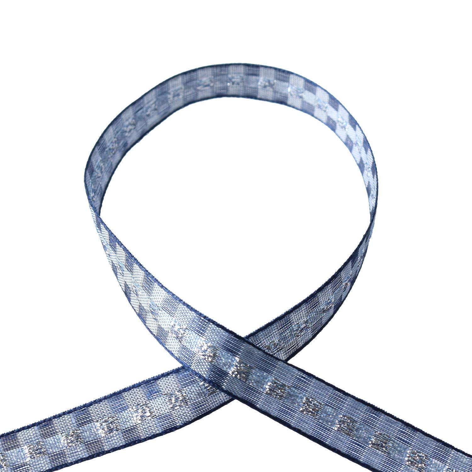 Blanc de Core Ribbon Crystal Check No.1010-77 10mm × 15m