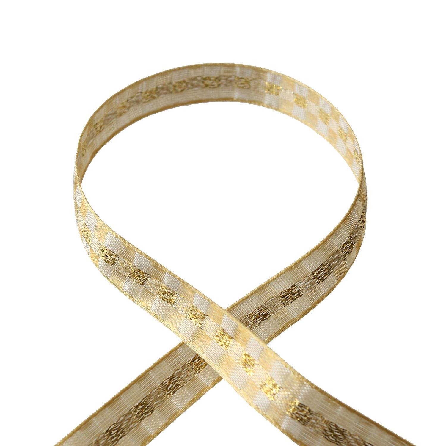 Blanc de Core Ribbon Crystal Check No.1010-85 10mm × 15m