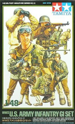TAMIYA 1/48 Military Miniature Series No.13 U.S. Army Infantry GI Set Plastic Model Kit 32513