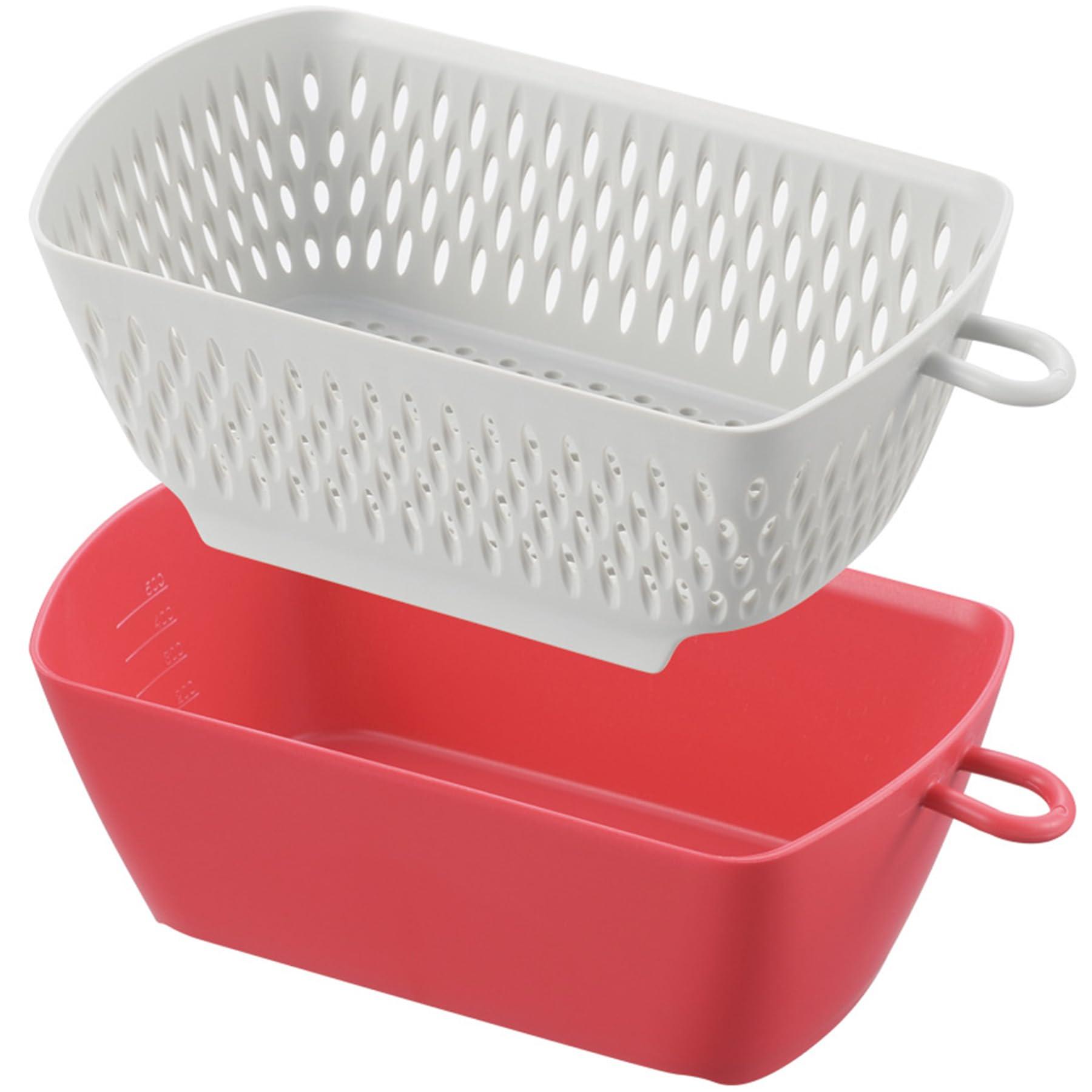 Akebono Industries Strainer Bowl Dustpan Strainer Bowl Set Kak Red Made in Japan MZ-3535
