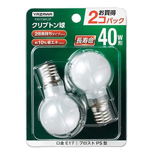 YAZAWA Energy-Saving Krypton Lamp 40W Type Frosted Long Life 2-Pack P351736FL2P