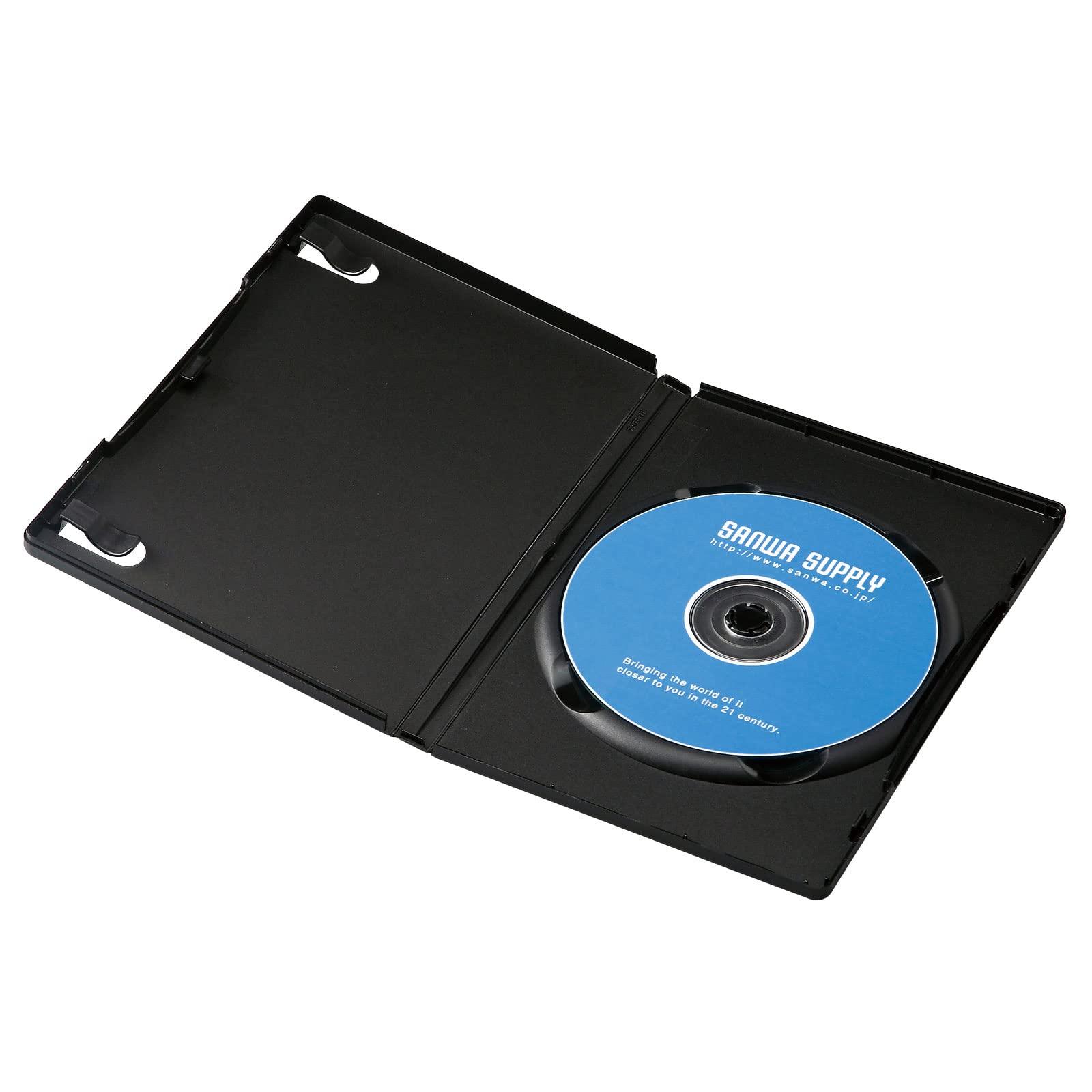 Sanwa Supply DVD Tall Case (Single Disc Capacity, 3-Pack, Black) DVD-TN1-03BKN