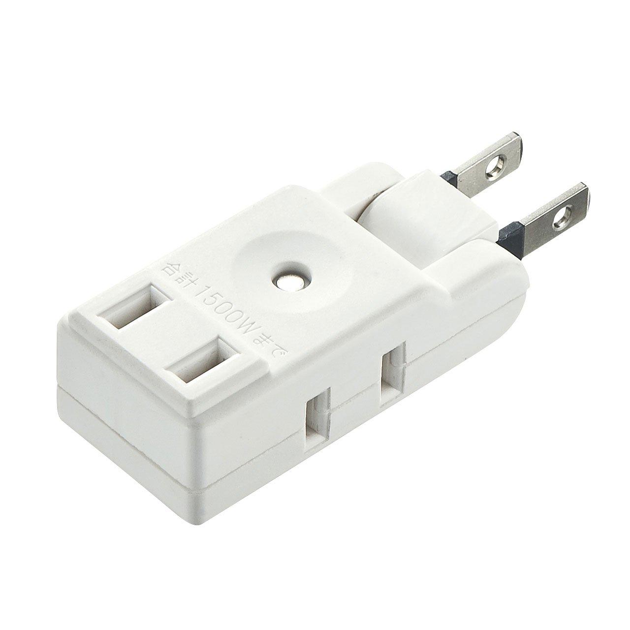 Sanwa Supply Swing Mini Tap 2-Pole, 3-Outlet, White TAP-AC9W