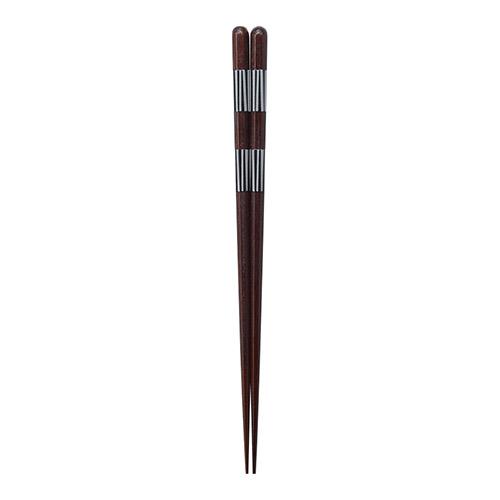 Ishida Japanese Lacquered Chopsticks, Octagonal Vertical Stripes, 22.5cm