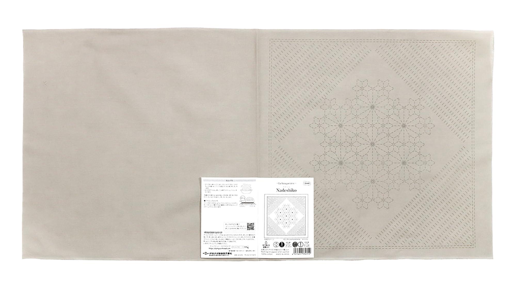 Olimpas Sashiko Flower Dishcloth Fabric Pack “La bouquetiere” Dianthus (Almond Milk) H-10102
