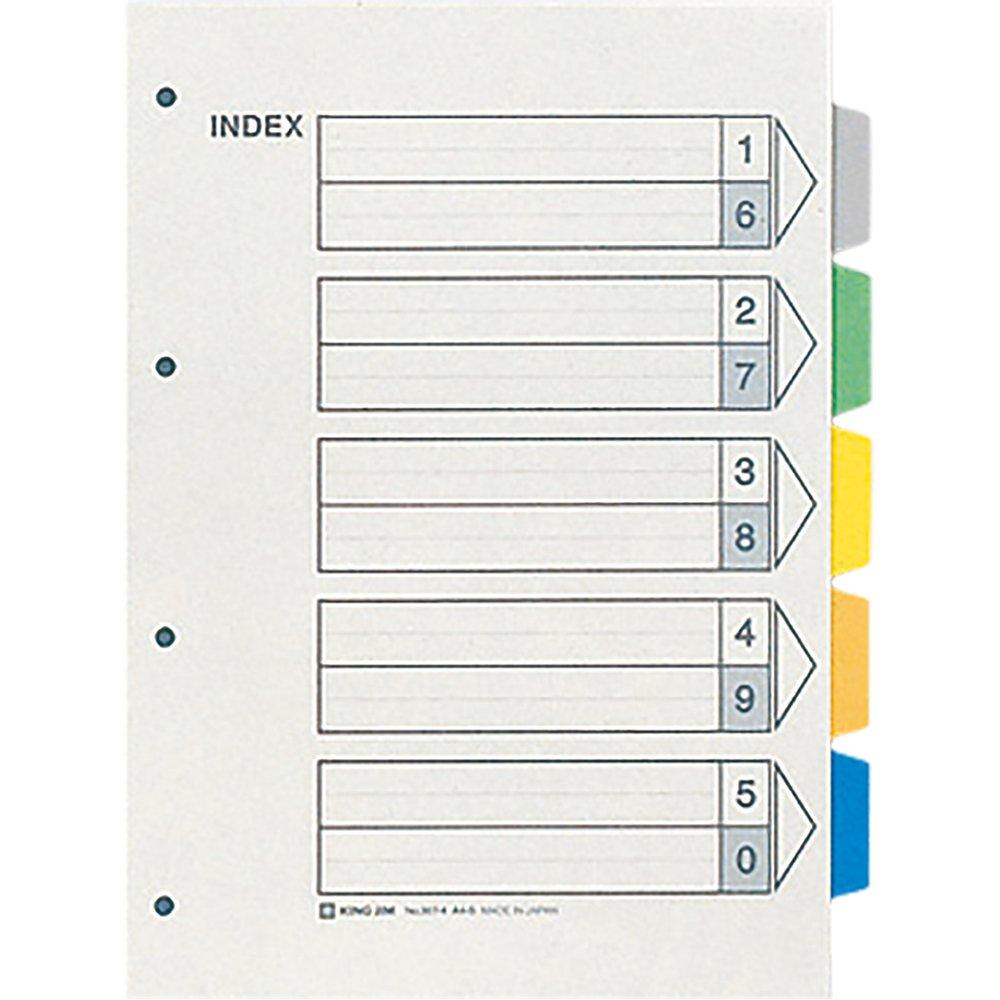 Kingjim Color Index A4 Vertical 10-Pack 907-4