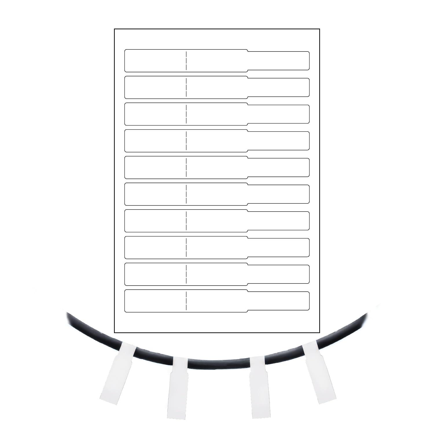 Sasagawa Cable Label Taka Brand Printer Compatible Template Included Slim Type 50 Sheets 24-2000