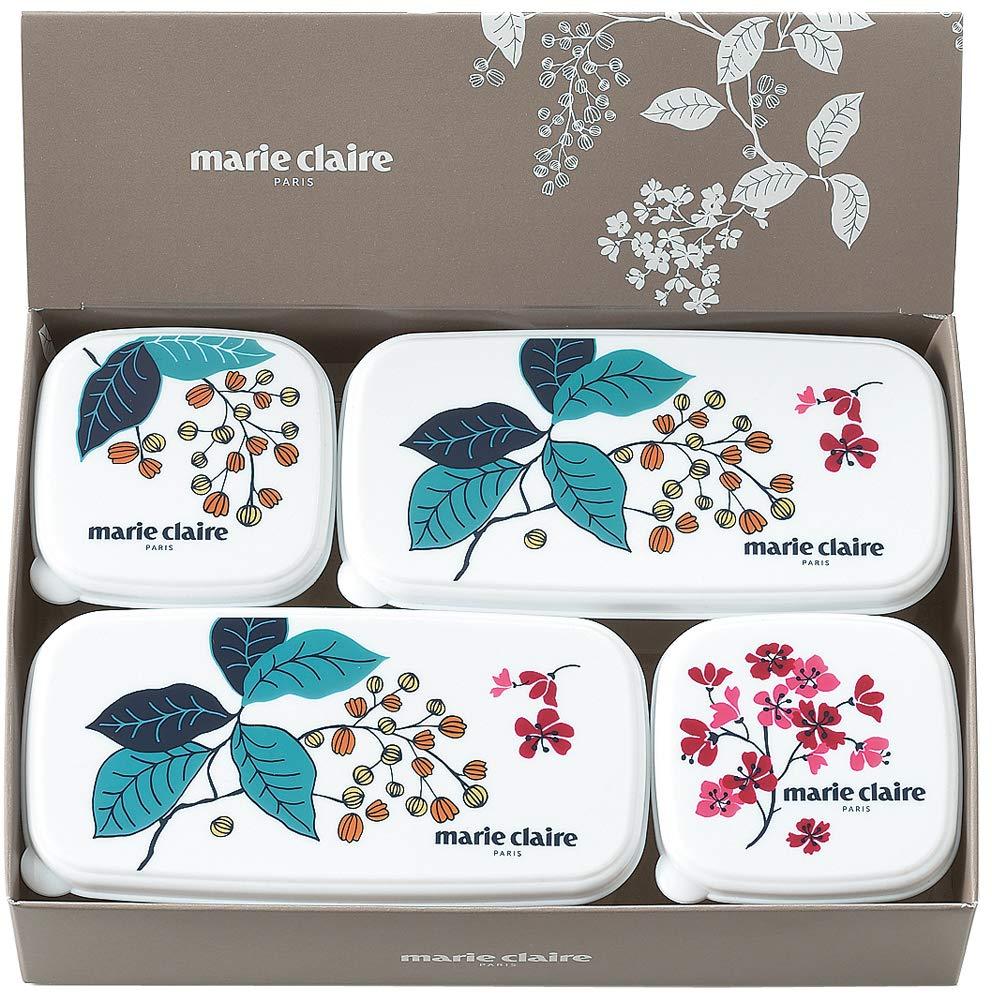 Tamahashi Marie Claire Sealable Containers Multi-Color Rectangular Type / Capacity 290ml, Square Type (2 each) / Capacity 130ml