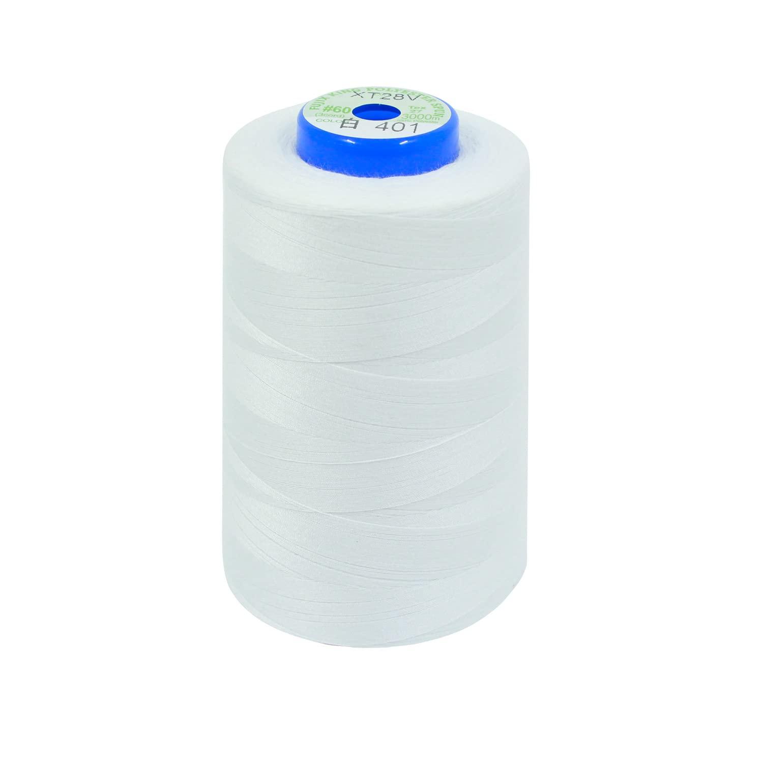 FUJIX Kingspan Sewing Thread No. 60 3000m Spool col.401 White 4823