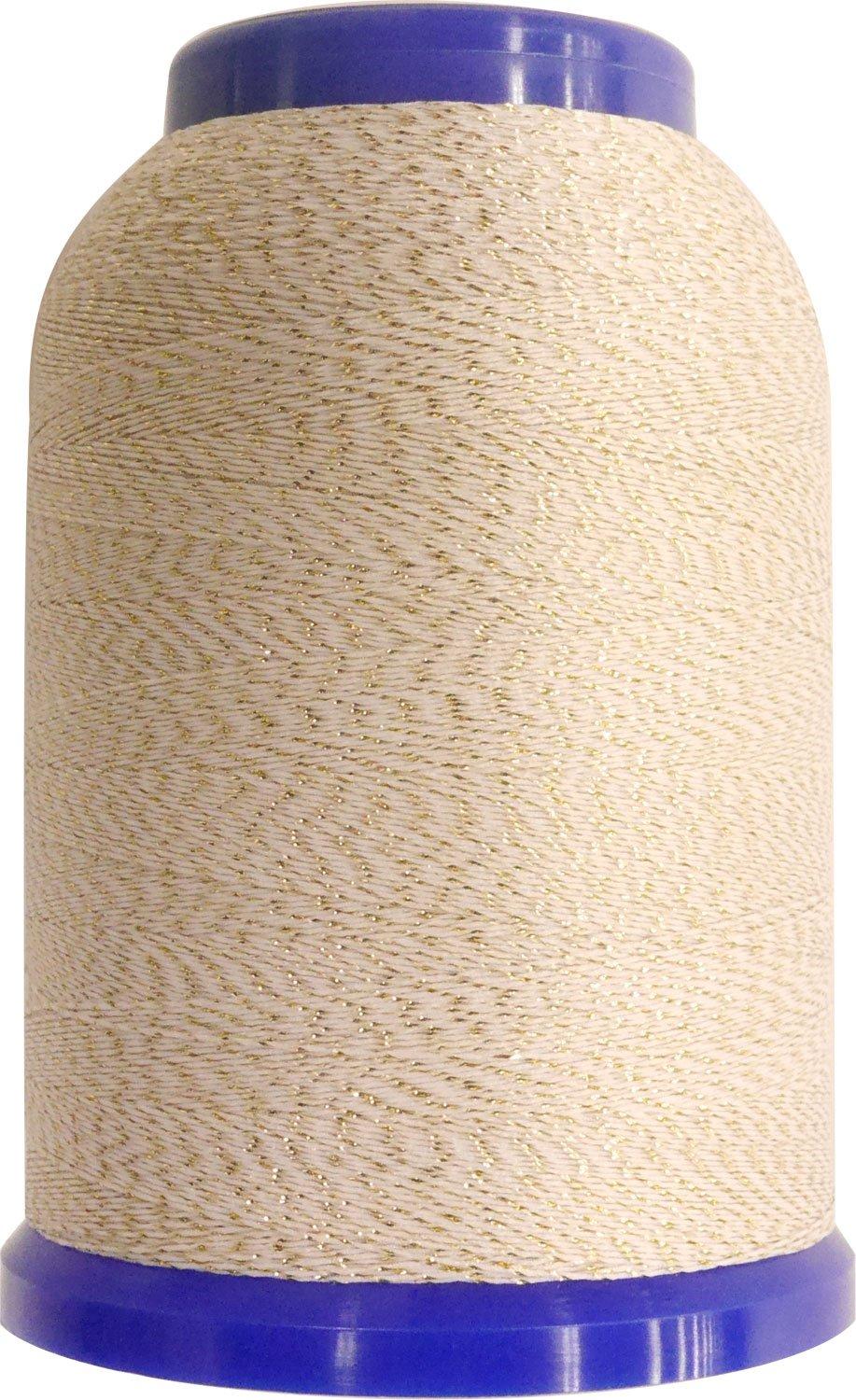 Fujix Wooly Rock Lame Sewing Thread  25g col.503 Off-White × Gold