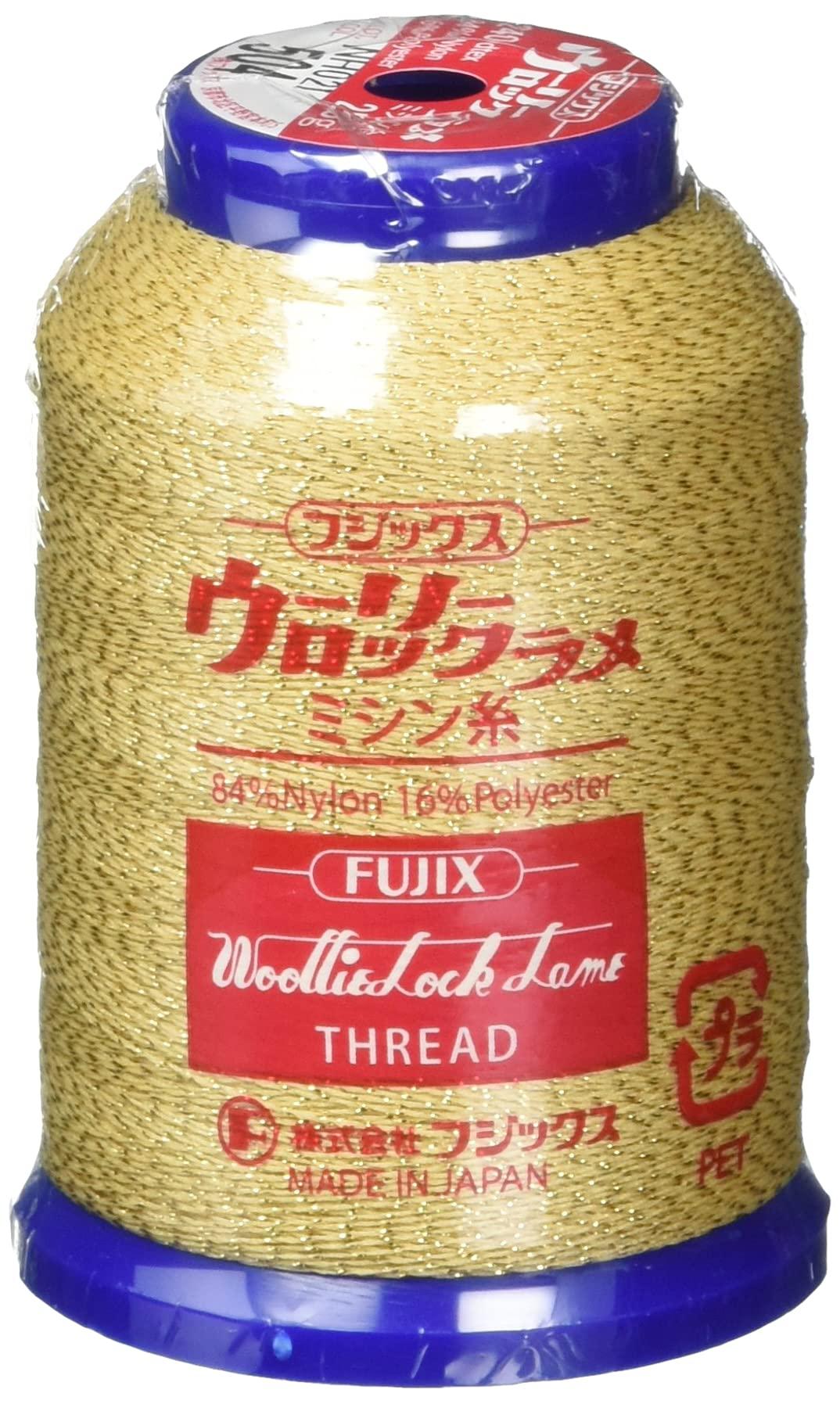 Fujix Wooly Rock Lame Sewing Thread 25g col.504 Beige × Gold