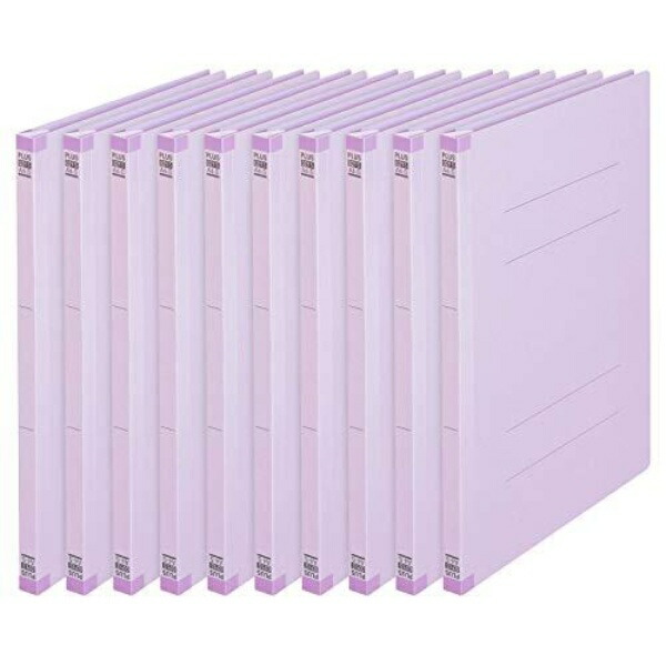Plus Back-Reinforced Flat File A4 Vertical 2-Hole 10-Pack Violet No.021S 79-432