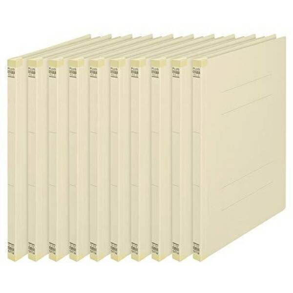 Plus Back-Reinforced Flat File A4 Vertical 2-Hole 10-Pack Ivory No.021S 79-433