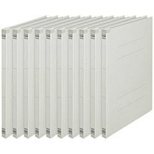 Plus Back-Reinforced Flat File A4 Vertical 2-Hole 10-Pack Gray No.021S 79-439