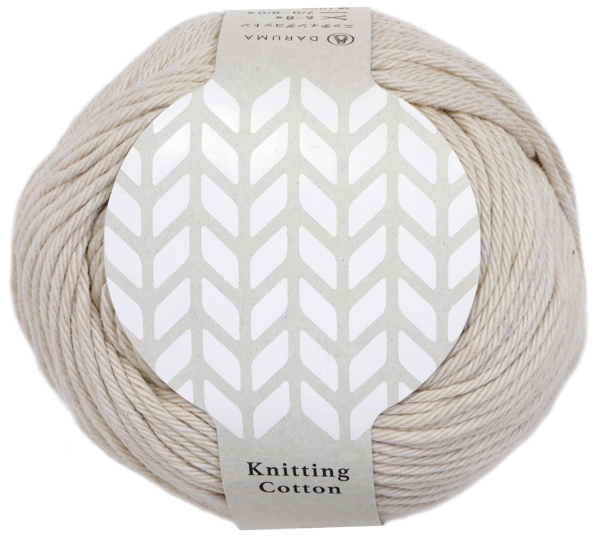 Yokota DARUMA Knitting Cotton Craft Medium Weight Col.2 Beige Family 50g Approx. 100m 3100