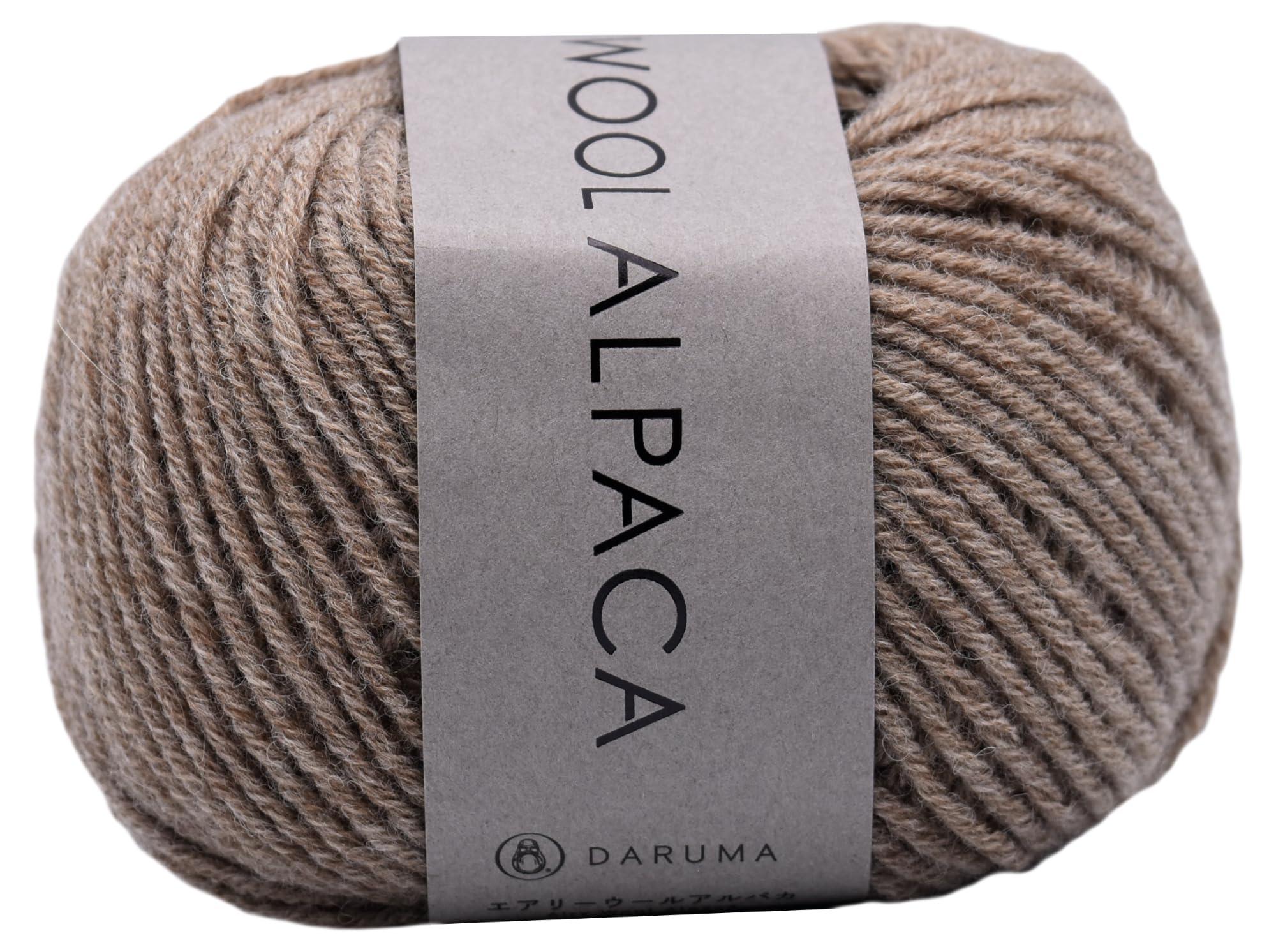 DARUMA Hand-Knitting Yarn Airy Wool Alpaca Medium Weight COL. 3 Brown Approx. 30g 100m 6500