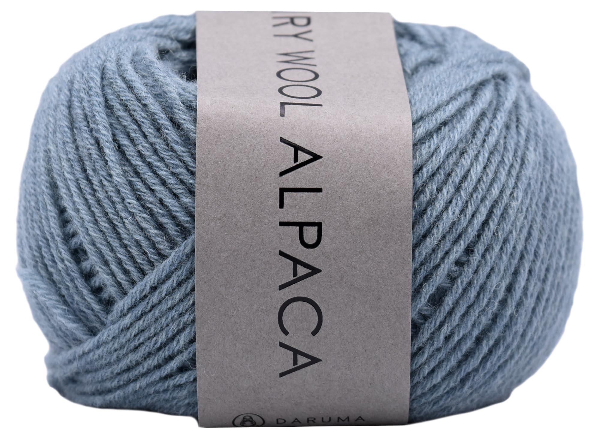 DARUMA Hand-Knitting Yarn Airy Wool Alpaca Medium Weight COL. 5 Blue Gray Approx. 30g 100m 6500