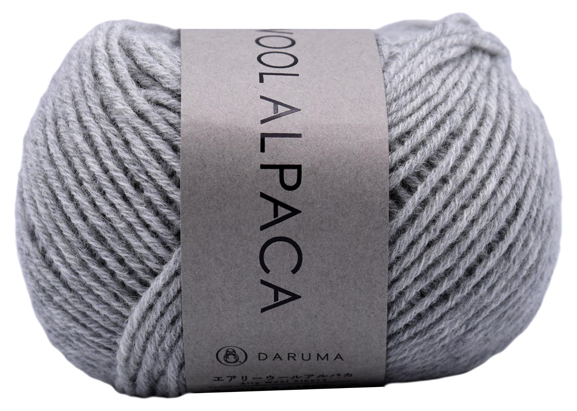 DARUMA Hand-Knitting Yarn Airy Wool Alpaca Medium Weight COL. 7 Light Gray Approx. 30g 100m 6500