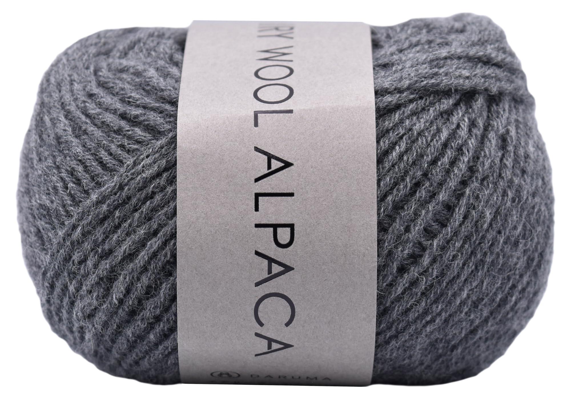 DARUMA Hand-Knitting Yarn Airy Wool Alpaca Medium Weight COL. 8 Dark Gray Approx. 30g 100m 6500