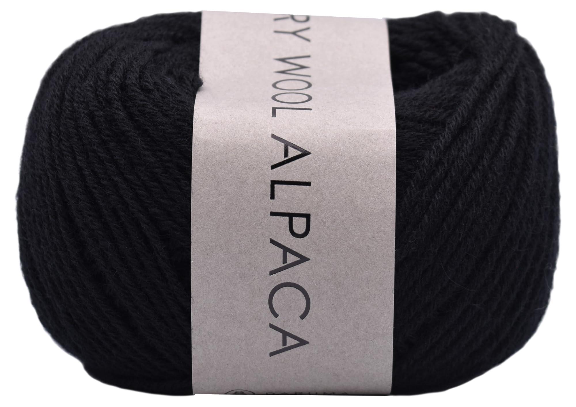 DARUMA Hand-Knitting Yarn Airy Wool Alpaca Medium Weight COL. 9 Black Approx. 30g 100m 6500
