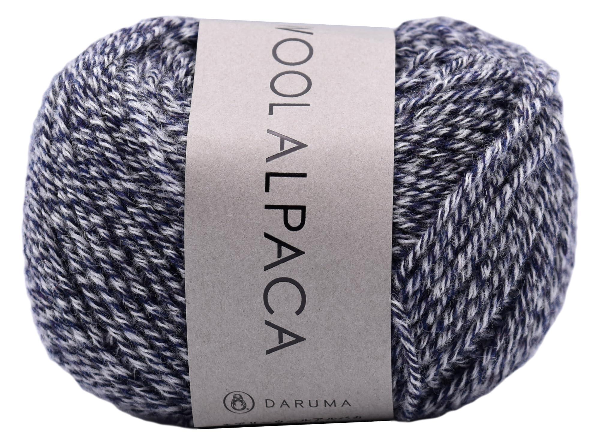 DARUMA Hand-Knitting Yarn Airy Wool Alpaca Medium Weight COL. 10 Navy & Natural Approx. 30g 100m 6500