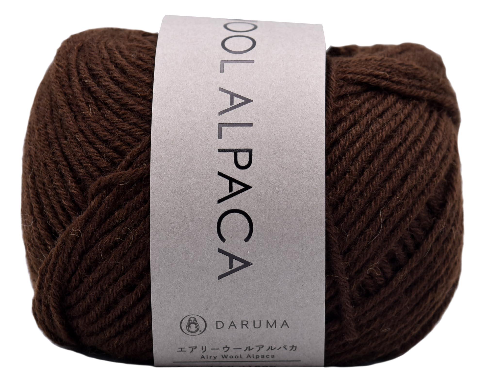 DARUMA Hand-Knitting Yarn Airy Wool Alpaca Medium Weight COL. 11 Chocolate Approx. 30g 100m 6500