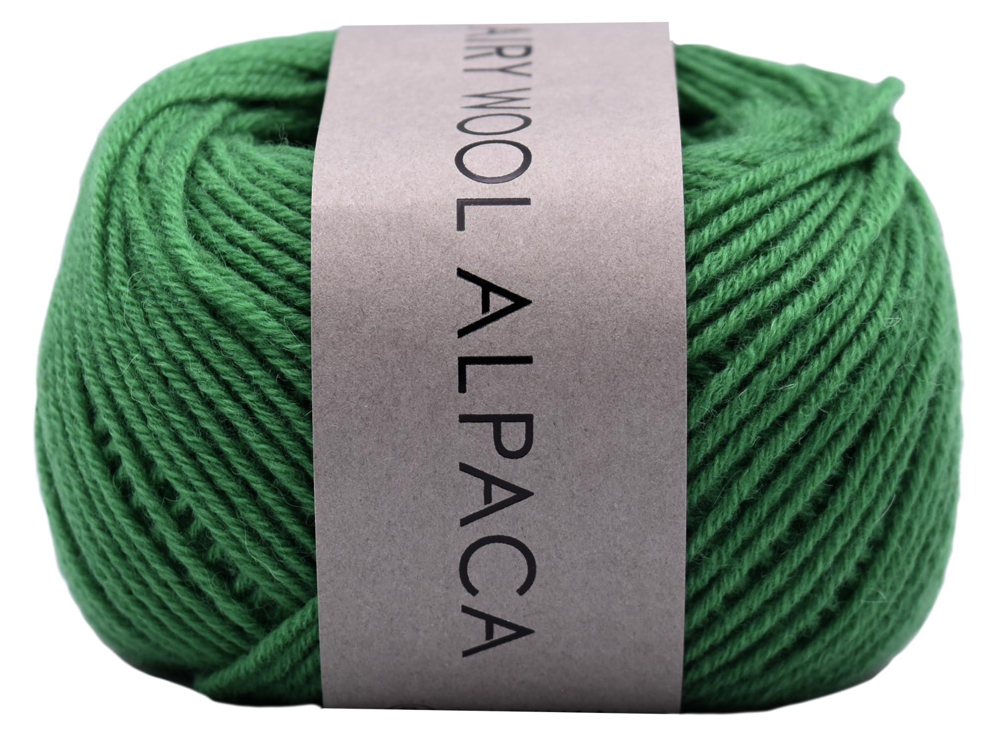 DARUMA Hand-Knitting Yarn Airy Wool Alpaca Medium Weight COL. 15 Green Approx. 30g 100m 6500