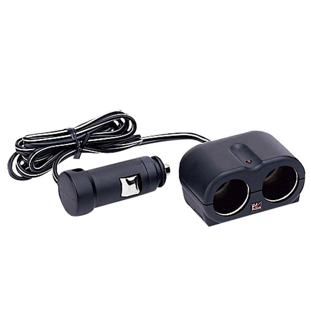 Tsuchiya Yac In-Car Accessories Socket Splitter 2-Port Separate Socket Cord Type Cord Length: 1m PZ-724
